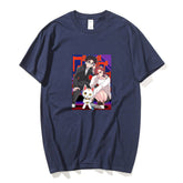 Casual Dandadan Print Sports Round Neck T-shirt